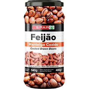 Feijao SPAR Manteiga Cozido Frasco 540gr