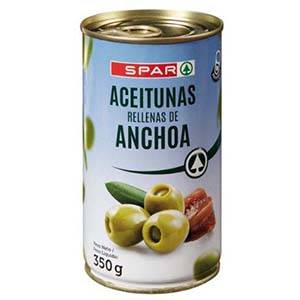 Azeitona SPAR Rech Anchovas 240/260 150gr