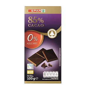 Choc SPAR Negro 85% Cacau S/Acu 100gr