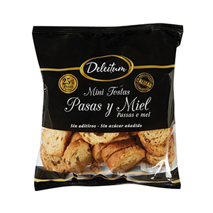 Mini Tosta DELEITUM Passas 120gr