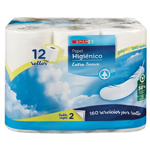 Papel Hig SPAR 100% Ext Suave 12Rolos
