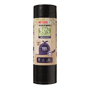 Sacos Lixo SPAR Rec Preto 100lt 10un