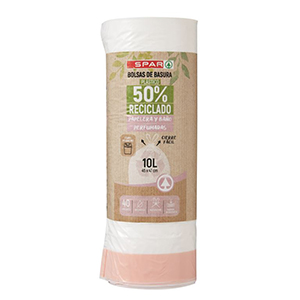 Sacos Lixo SPAR Rec FF Perf Branco 10lt 40un