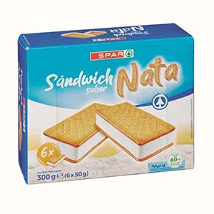 Gelado SPAR Sandwiche Nata 6x100ml