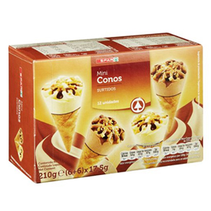 Gelado SPAR Mini Cone Sortido 12x30ml