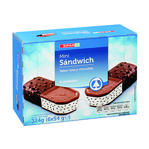 Gelado SPAR Mini-Sandw Nat Cho 6x85ml